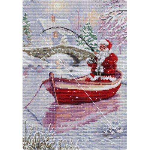 (image for) Santa Fishing Counted Cross Stitch Kit